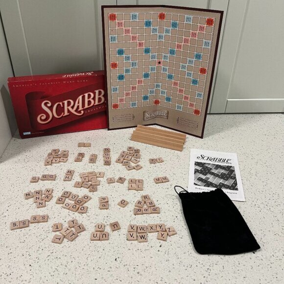 Vintage 1999 SCRABBLE Velvet Tile Bag Parker Brothers Hasbro COMPLETE - Picture 1 of 12